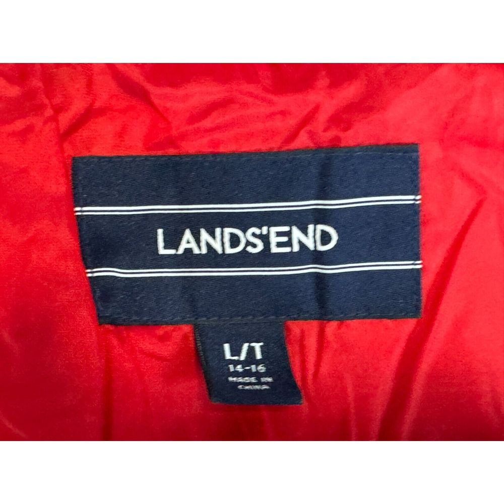 Lands End Down Puffer Vest Women L 14-16 NWOT Full Zip Sleeveless Jacket Tartan - Picture 6 of 13